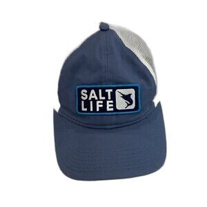 Salt Life Cap Hat Unisex Snapback Color Blue White Mesh Truckers Cap